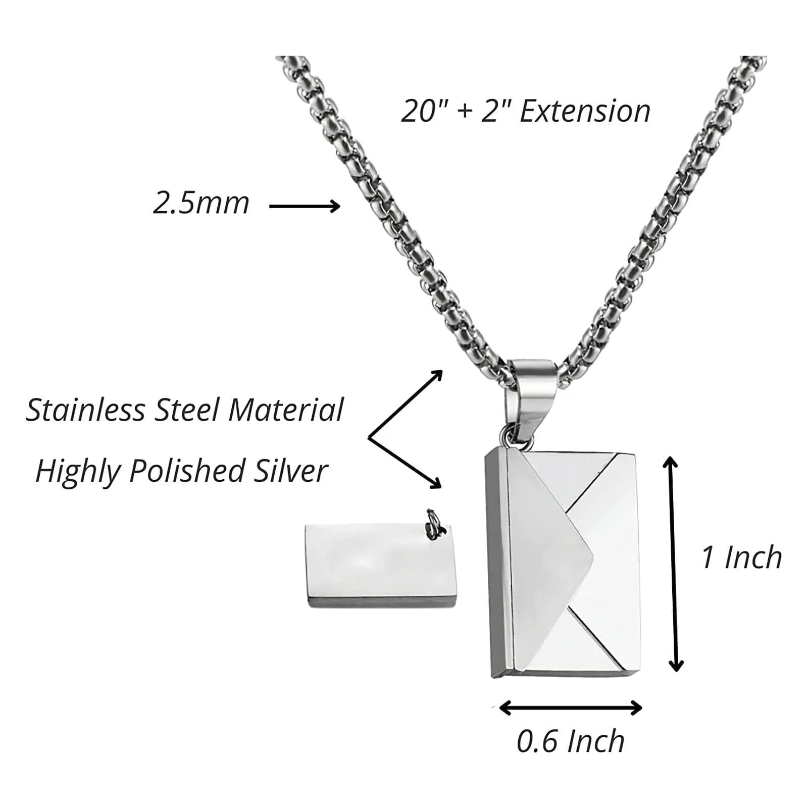 Collar de pareja con sobre de oro y plata (2 piezas) - Image 6