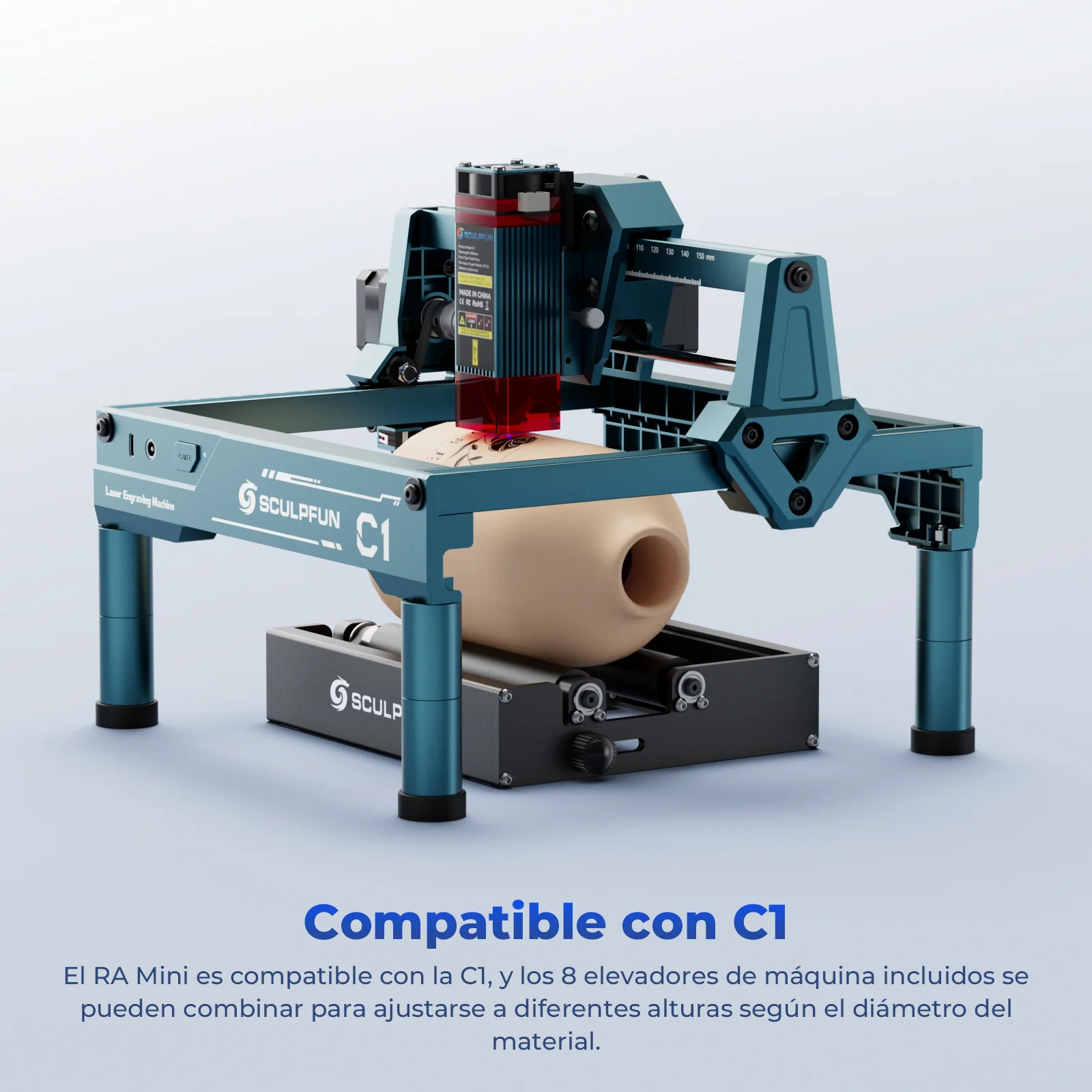 [EN MEXICO] Sculpfun C1 Mini 3W Set con RA Mini Rodillo para Grabado Láser en Superficies Curvas - Image 20