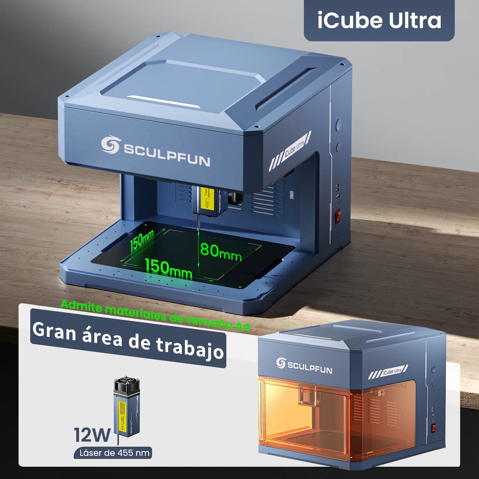 [EN MÉXICO] Sculpfun iCube Ultra Flagship - Grabadora láser portátil de doble módulo - Image 14