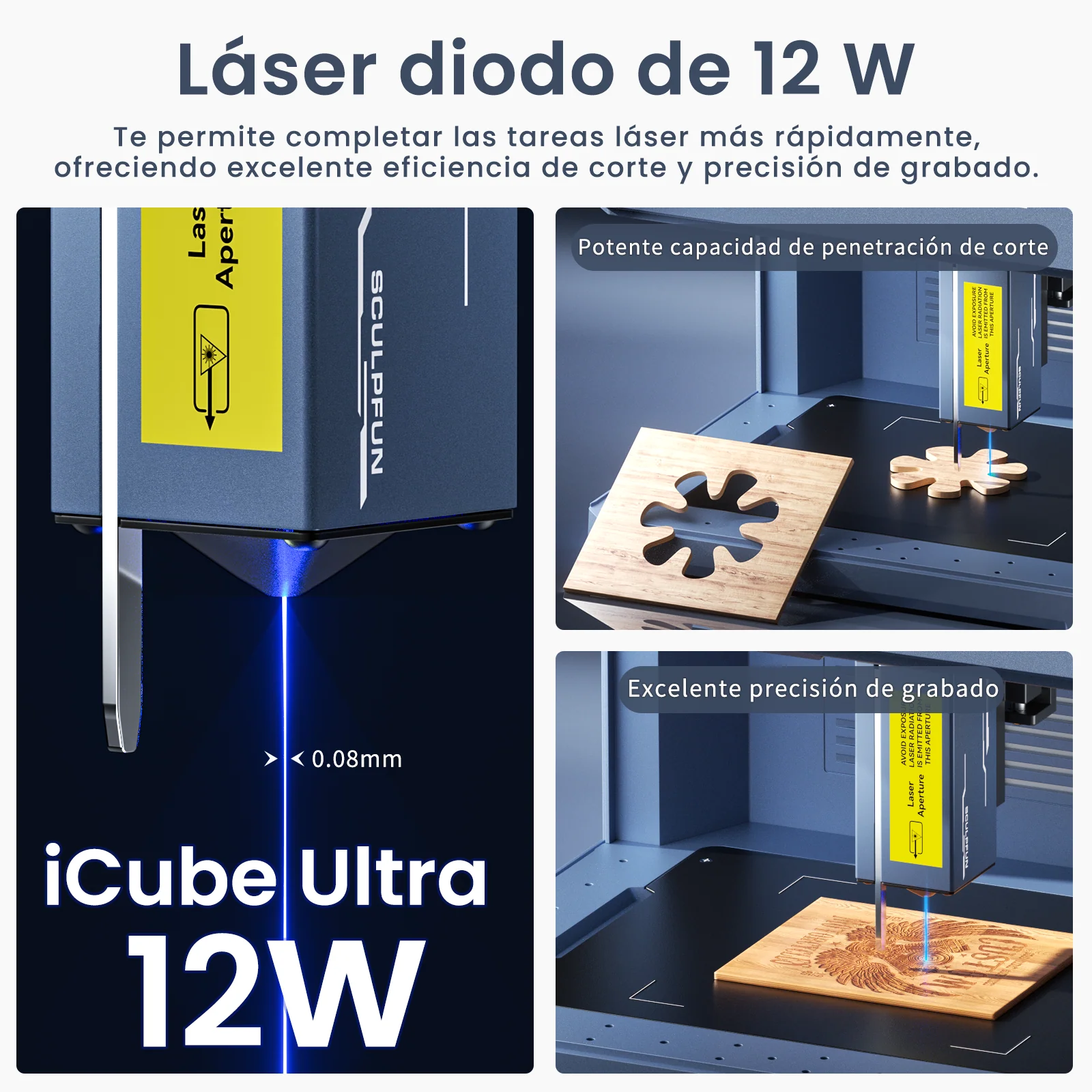 [EN MÉXICO] Sculpfun iCube Ultra Flagship - Grabadora láser portátil de doble módulo - Image 16