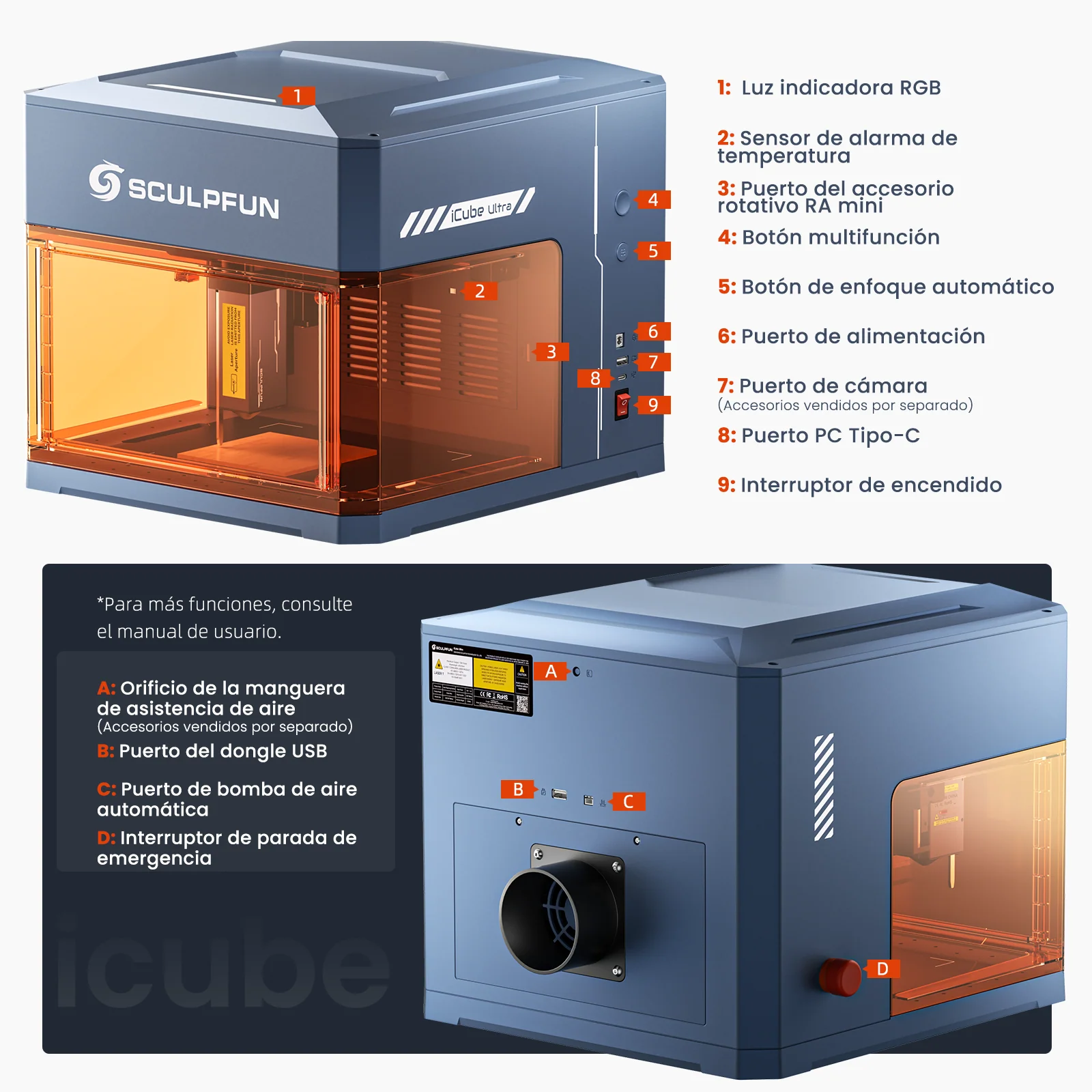 [EN MÉXICO] Sculpfun iCube Ultra Flagship - Grabadora láser portátil de doble módulo - Image 8