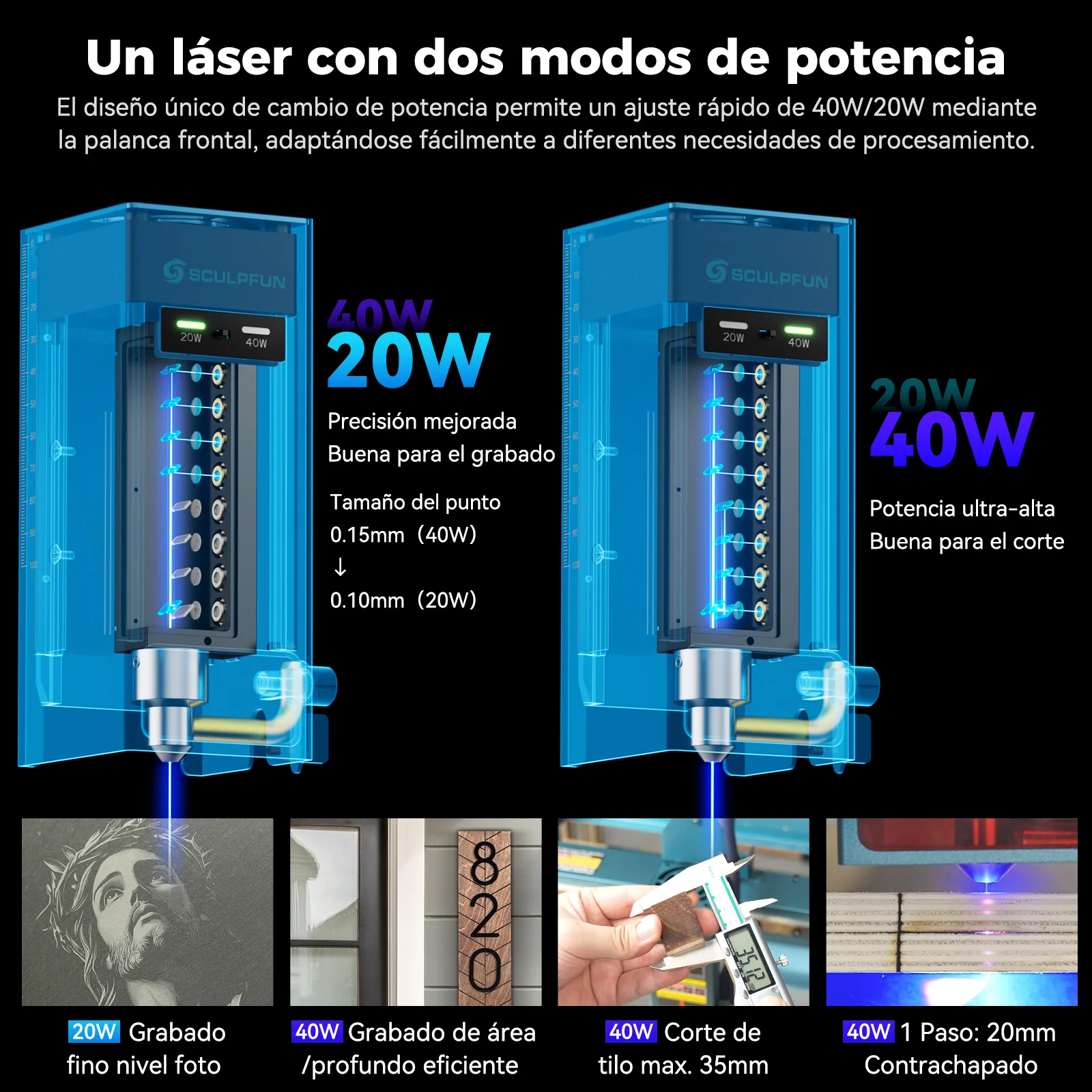 [EN MÉXICO] SCULPFUN A9 Ultra Máquina Láser 20W de Fibra y 40W de Diodo 2 en 1 para Grabado en Metales y No Metales - Image 10
