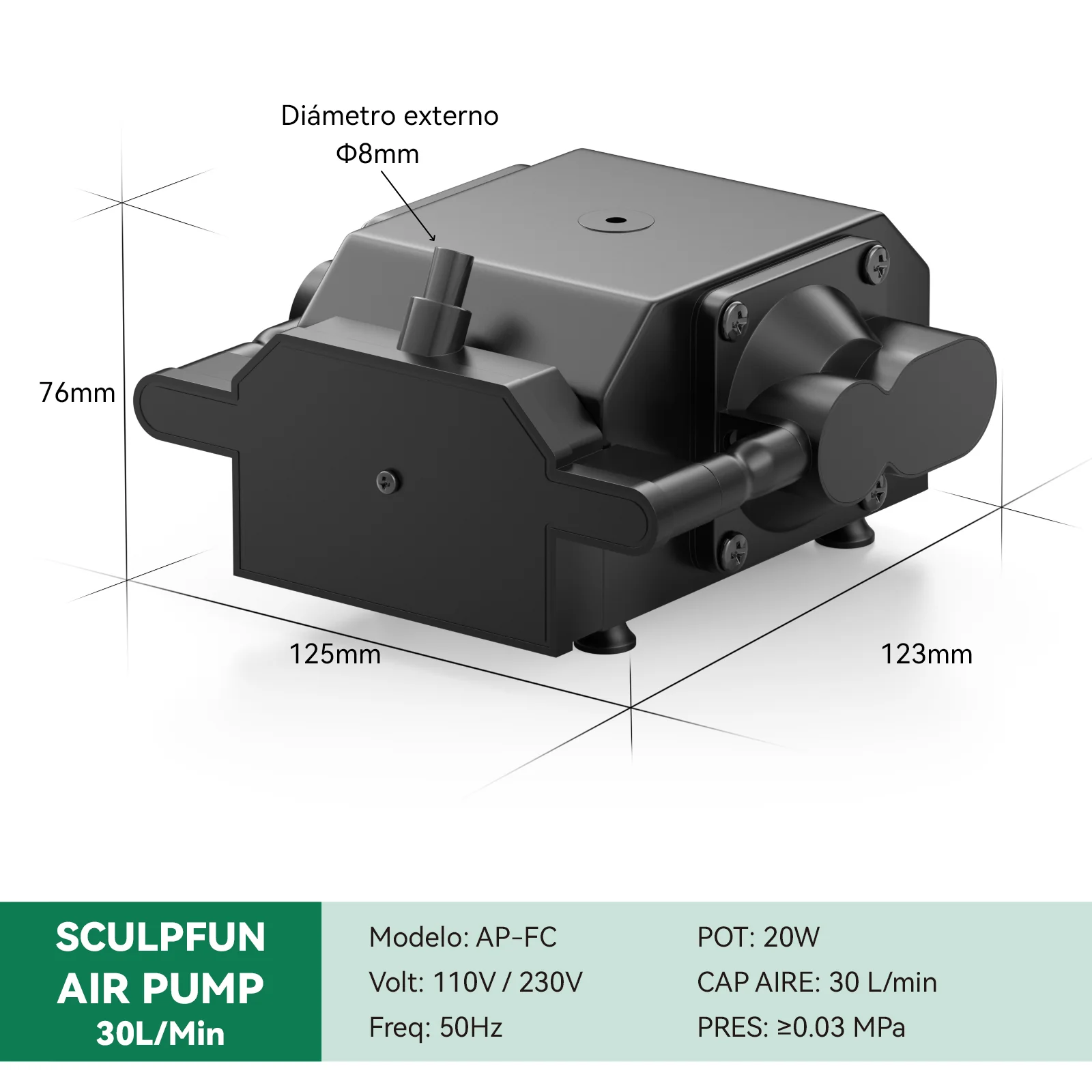 SCULPFUN AP-FC 30 l/min Compresor de aire  para máquina de grabado láser - Image 5