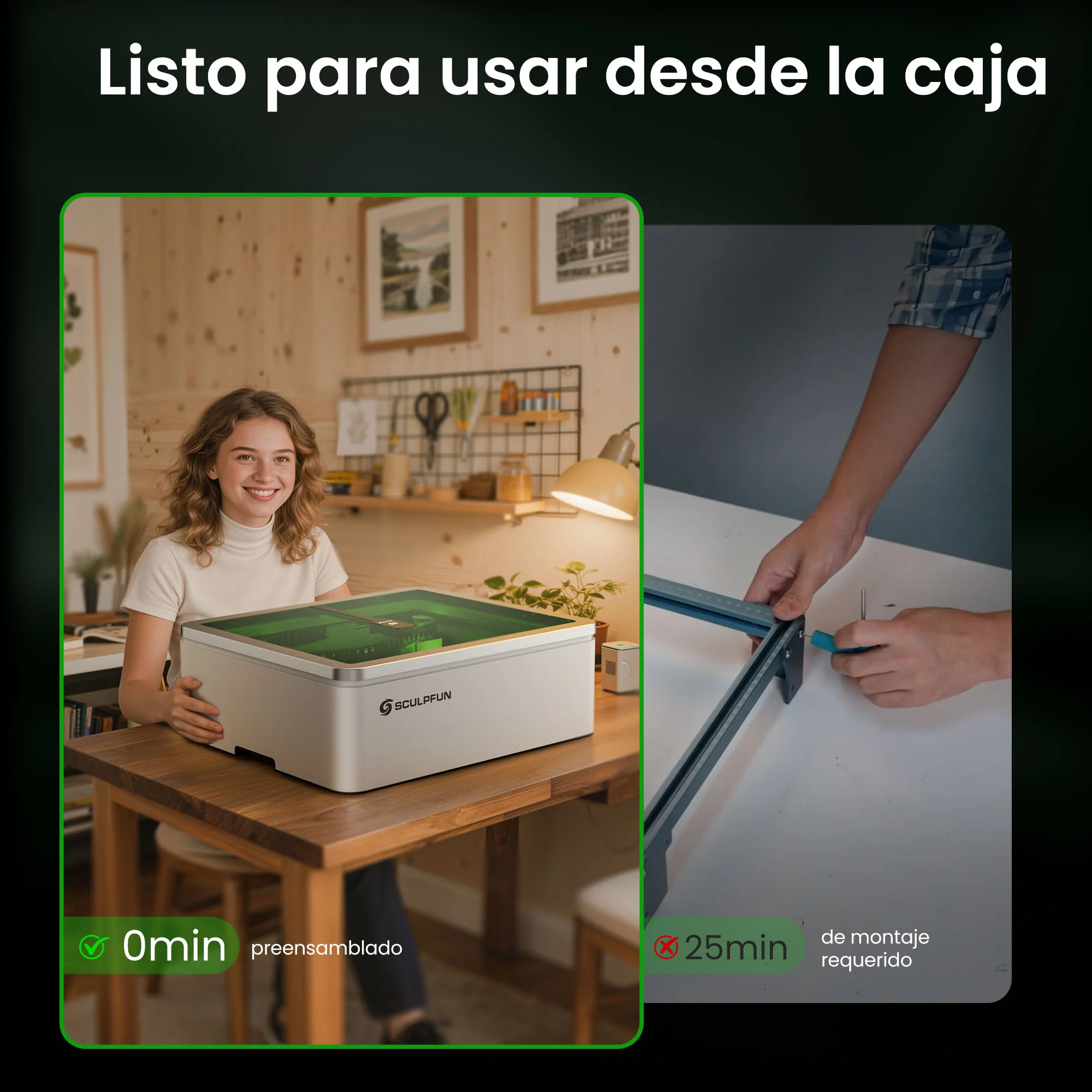 SCULPFUN E1 Máquina de grabado láser dual cerrada - Image 11