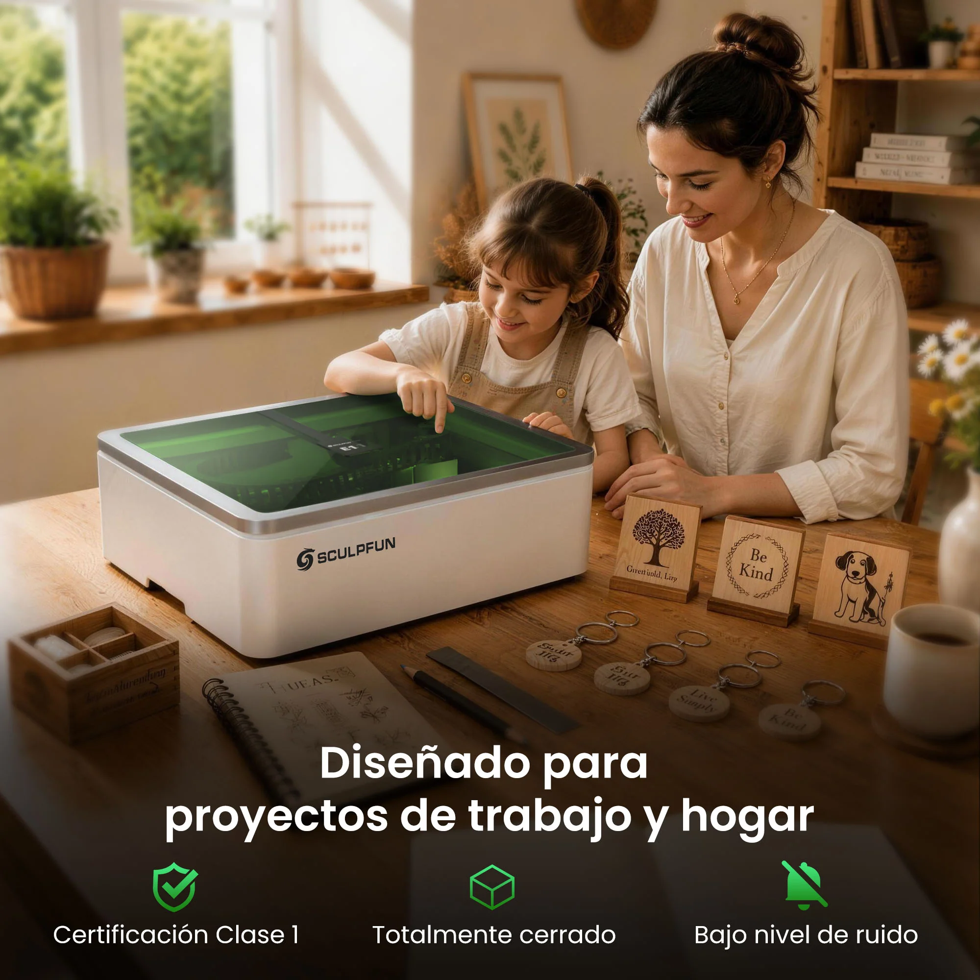 SCULPFUN E1 Máquina de grabado láser dual cerrada - Image 12