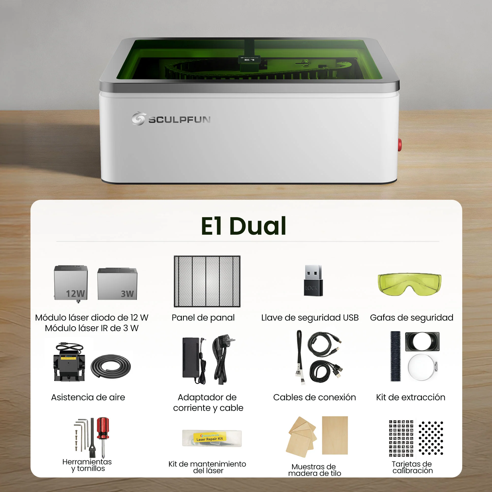SCULPFUN E1 Máquina de grabado láser dual cerrada - Image 4