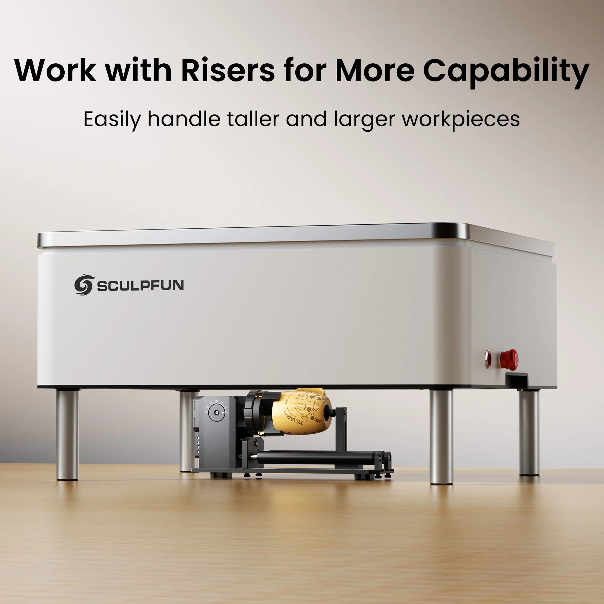 Soportes elevadores de metal para Sculpfun E1 (Pack de 4): Gana altura para trabajar con piezas más grandes y altas - Image 5