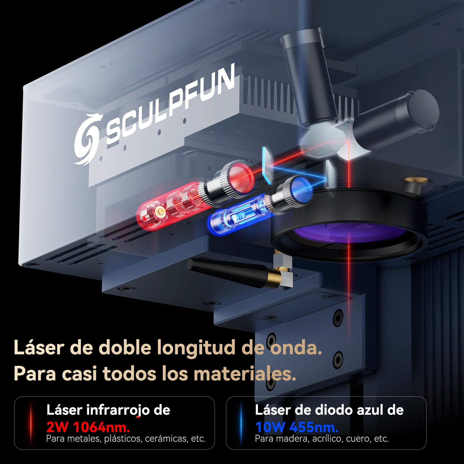 Grabador láser portátil SCULPFUN G9 con láser de diodo IR de 2W + láser de 10W - Image 4