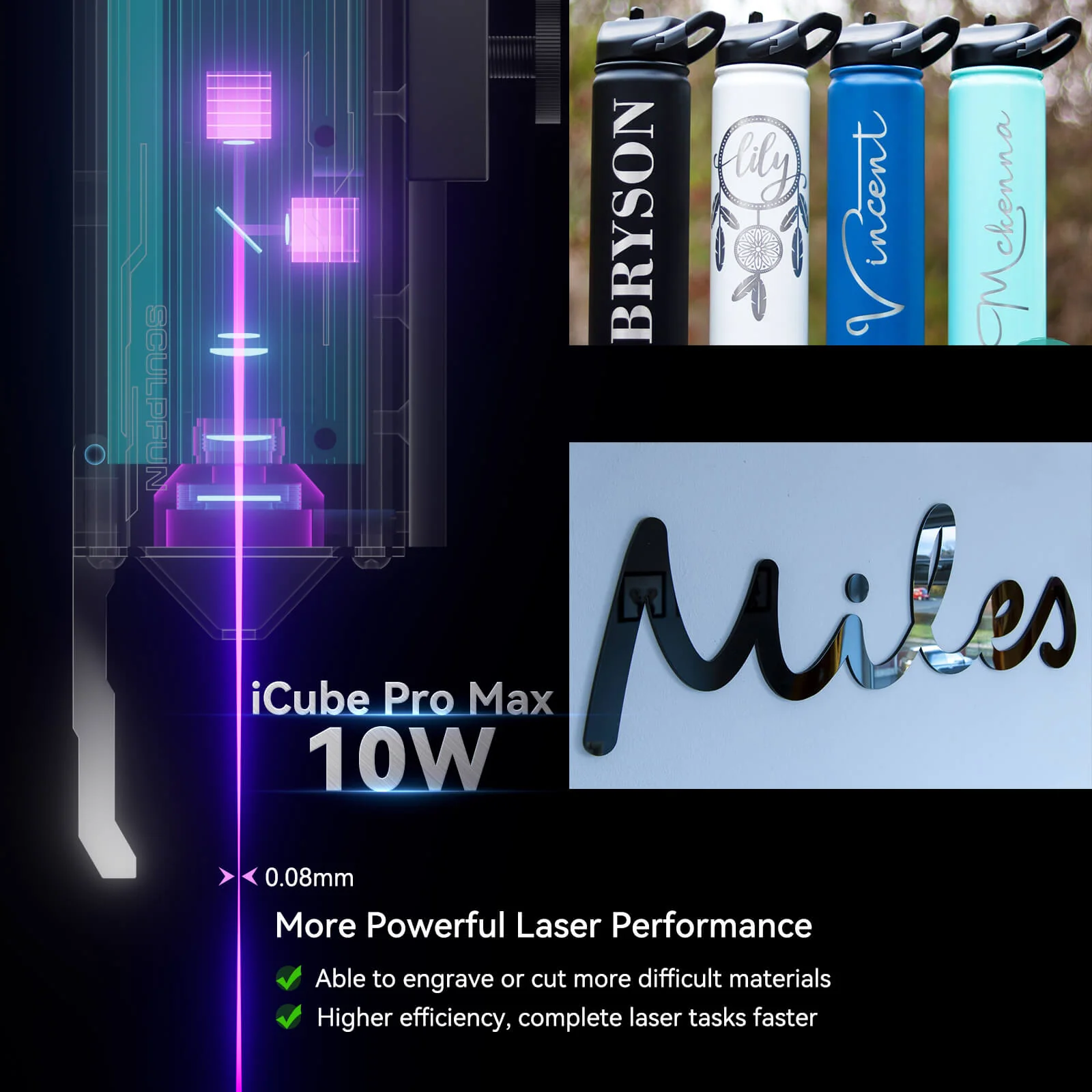 Sculpfun iCube Pro Max 10W Máquina de grabado láser portátil - Image 5