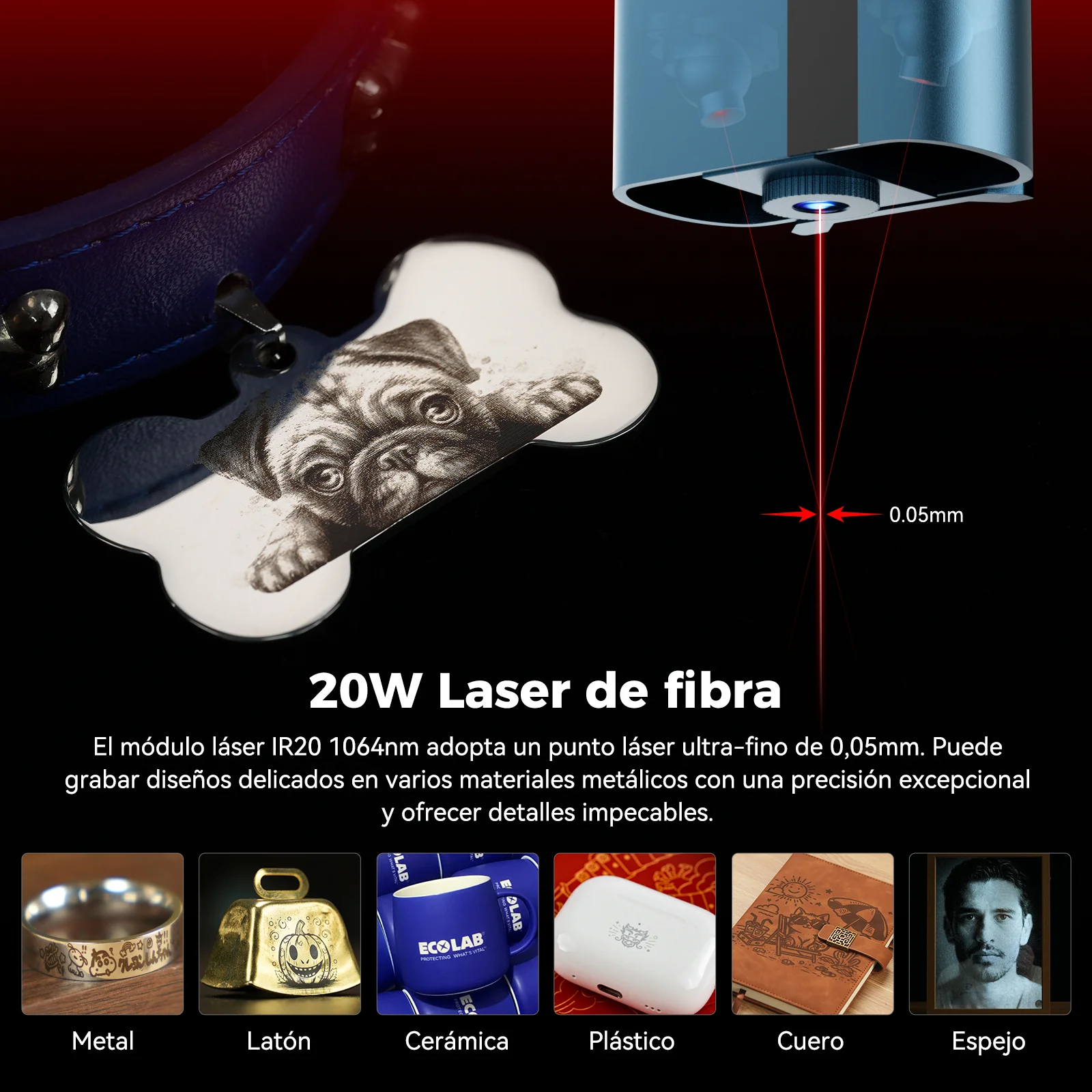 [EN MÉXICO] SCULPFUN A9 Ultra Máquina Láser 20W de Fibra y 40W de Diodo 2 en 1 para Grabado en Metales y No Metales - Image 7