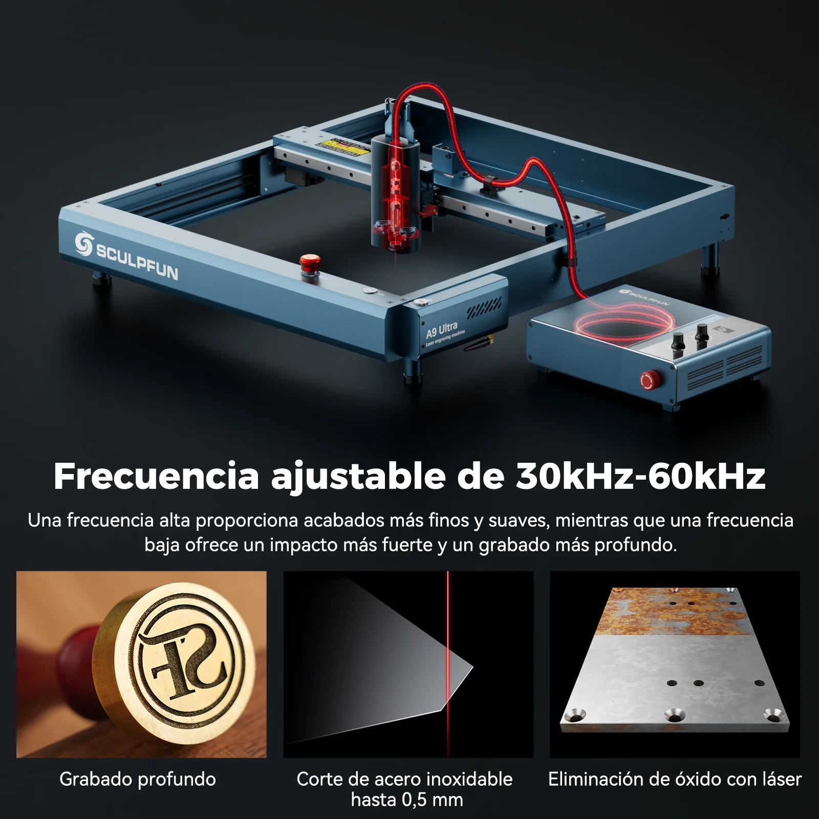 [EN MÉXICO] SCULPFUN A9 Ultra Máquina Láser 20W de Fibra y 40W de Diodo 2 en 1 para Grabado en Metales y No Metales - Image 8