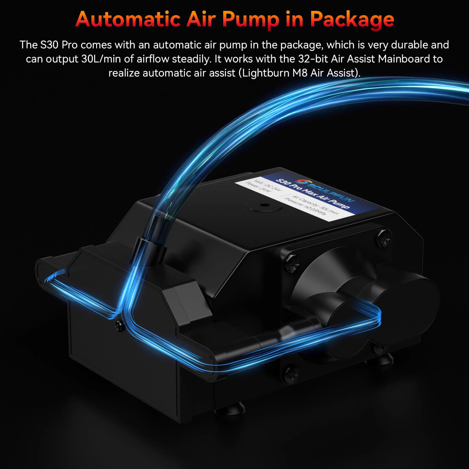 SCULPFUN S30: Máquina de grabado láser de 5 W con asistencia de aire automática + Licencia LightBurn Core - Image 17