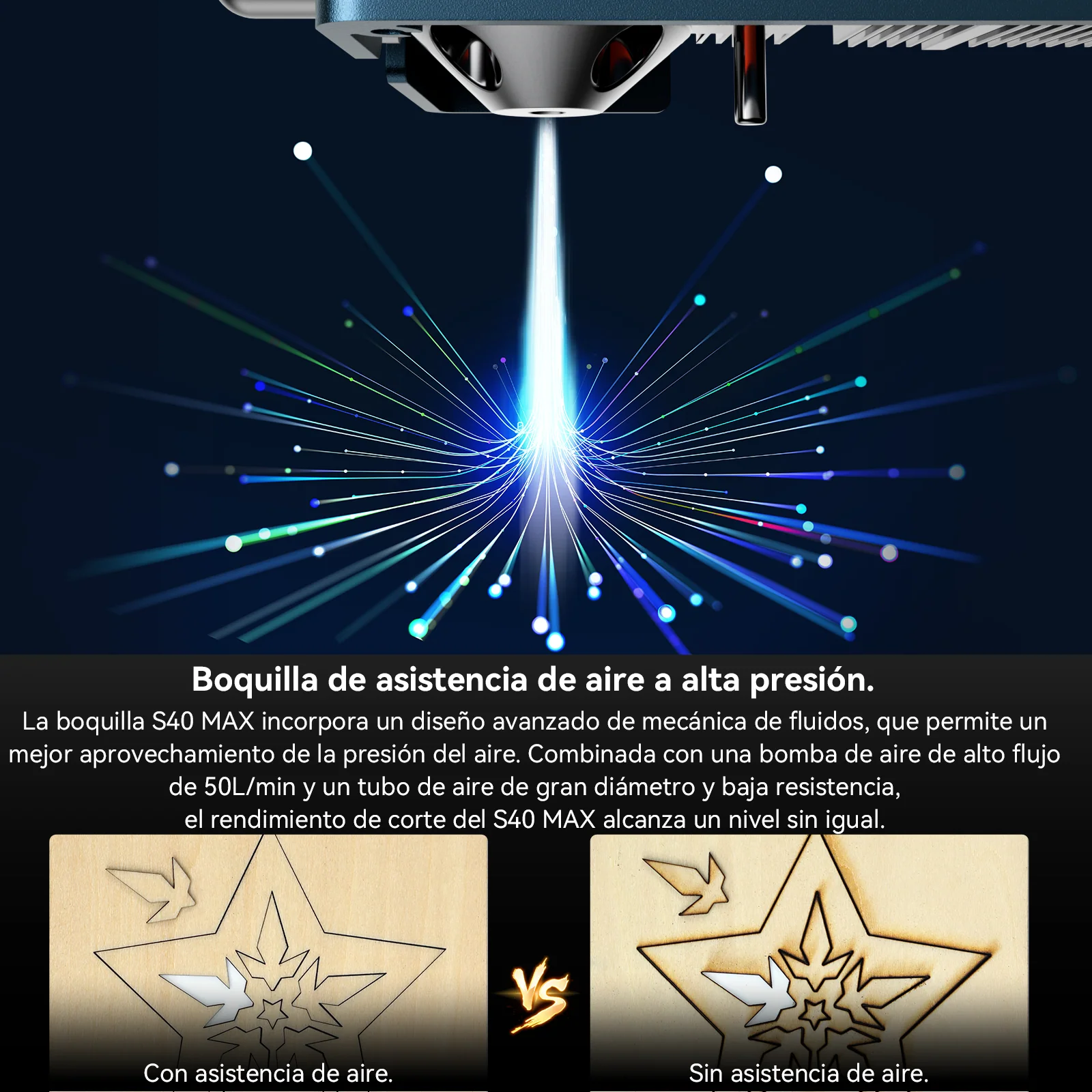 [EN MÉXICO] SCULPFUN S40 MAX 48W Máquina cortadora con grabadora láser Área de grabado de 830 * 800 mm Enfoque automático con un clic - Image 10