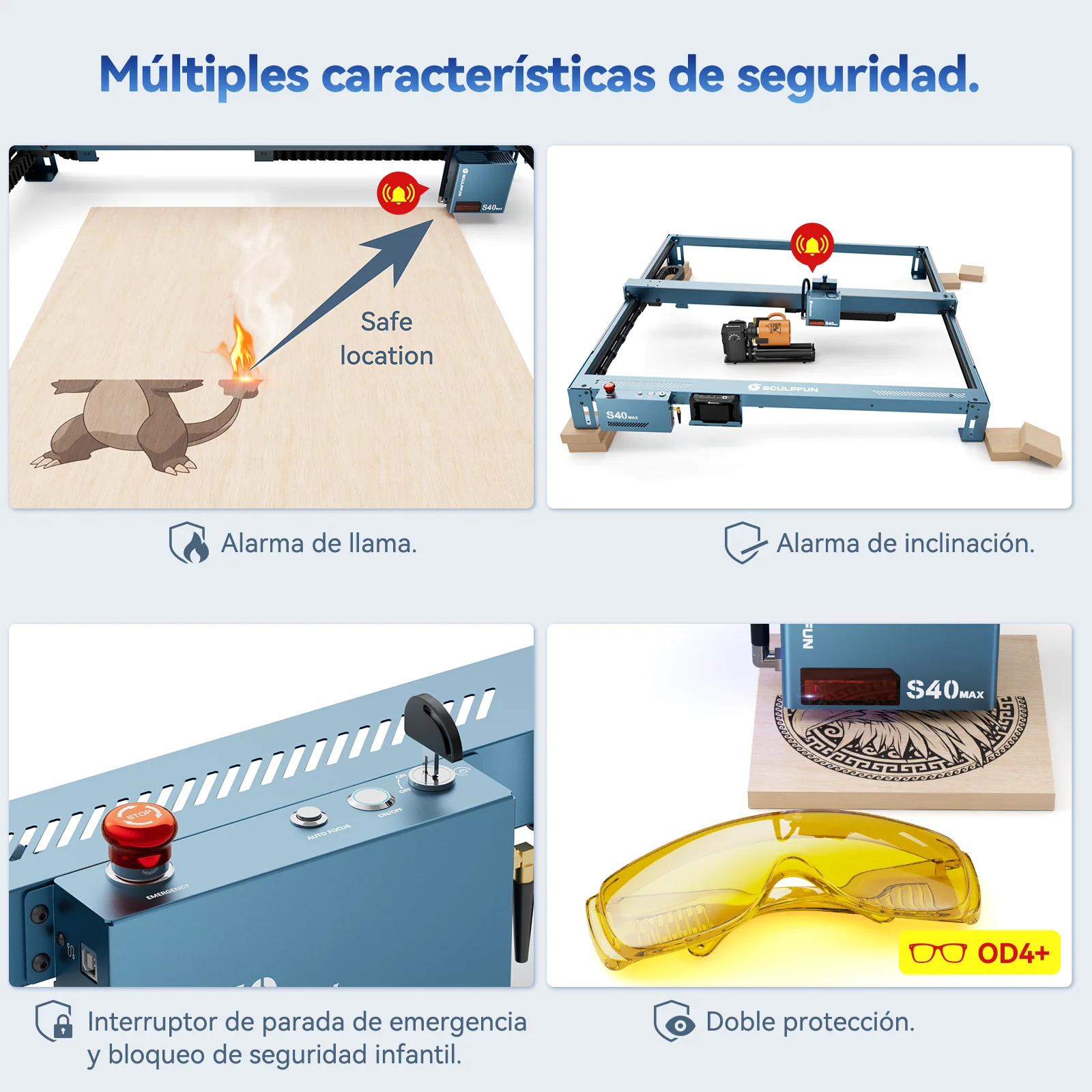 [EN MÉXICO] SCULPFUN S40 MAX 48W Máquina cortadora con grabadora láser Área de grabado de 830 * 800 mm Enfoque automático con un clic - Image 11