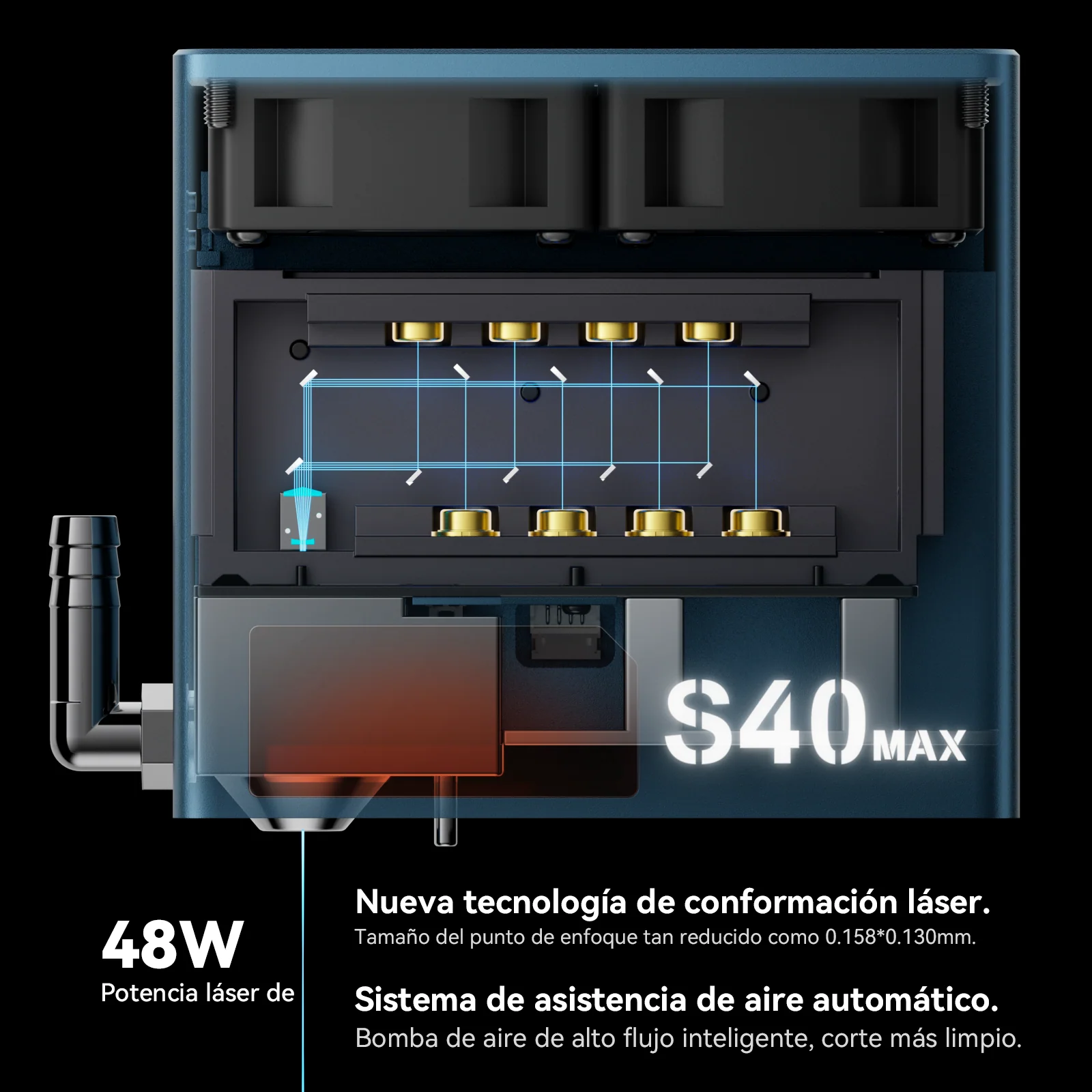 [EN MÉXICO] SCULPFUN S40 MAX 48W Máquina cortadora con grabadora láser Área de grabado de 830 * 800 mm Enfoque automático con un clic - Image 12