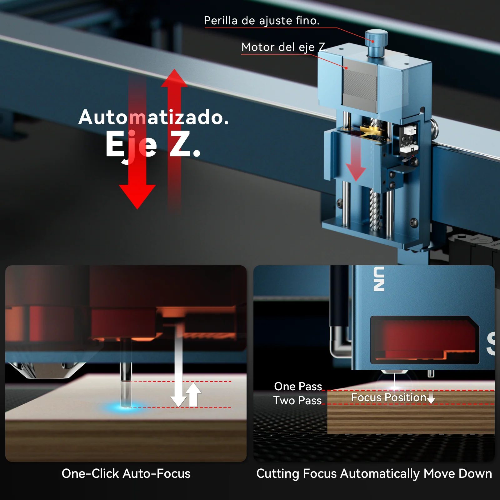 [EN MÉXICO] SCULPFUN S40 MAX 48W Máquina cortadora con grabadora láser Área de grabado de 830 * 800 mm Enfoque automático con un clic - Image 16