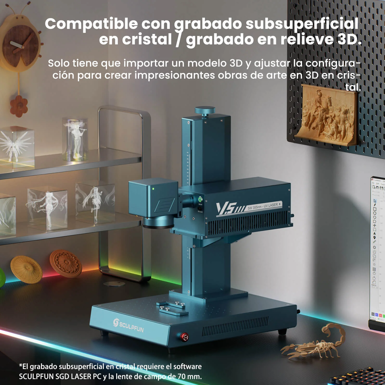 [EN MEXICO] SCULPFUN V5 Máquina de Marcado Láser UV - Image 4